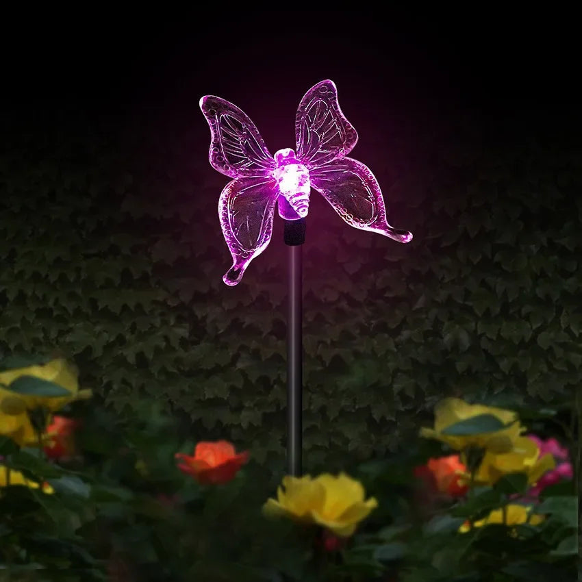 Lampe de jardin solaire avec colibri, papillon et libellule – conception résistante aux intempéries et respectueuse de l'environnement pour un éclairage extérieur charmant 8