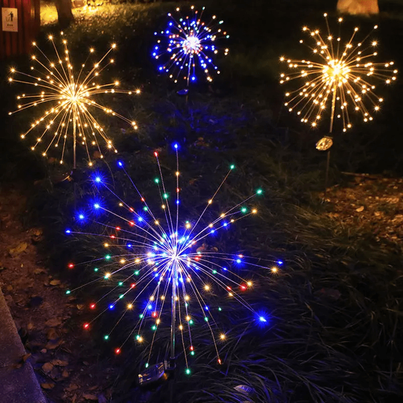 Lampes de jardin solaires avec éclairage flexible en fil de cuivre – LED blanc chaud et RVB, étanches, 100 LED, 10 mètres de long 2