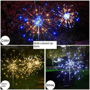 Lampes de jardin solaires avec éclairage flexible en fil de cuivre – LED blanc chaud et RVB, étanches, 100 LED, 10 mètres de long 3