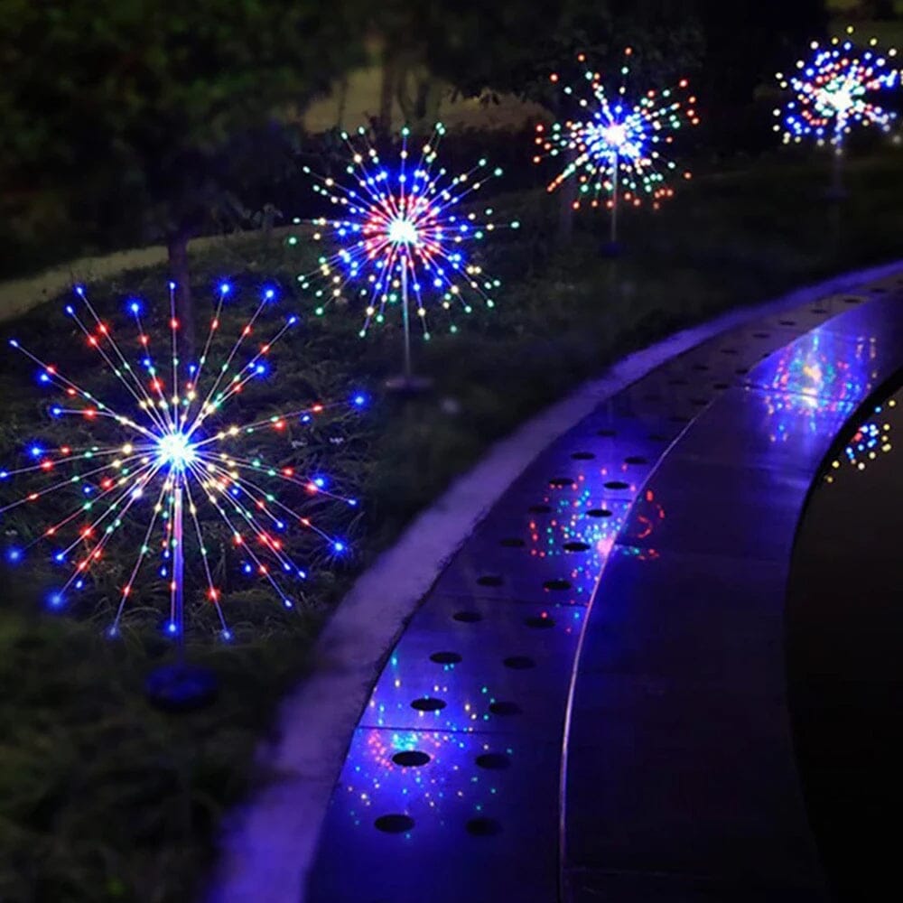 Lampes de jardin solaires avec éclairage flexible en fil de cuivre – LED blanc chaud et RVB, étanches, 100 LED, 10 mètres de long 4