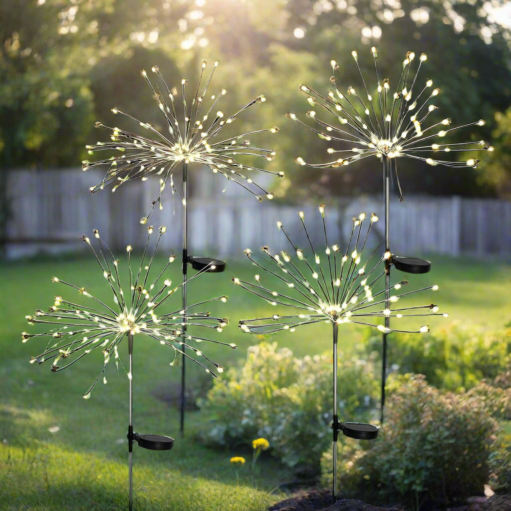 Lampes de jardin solaires avec éclairage flexible en fil de cuivre – LED blanc chaud et RVB, étanches, 100 LED, 10 mètres de long 7
