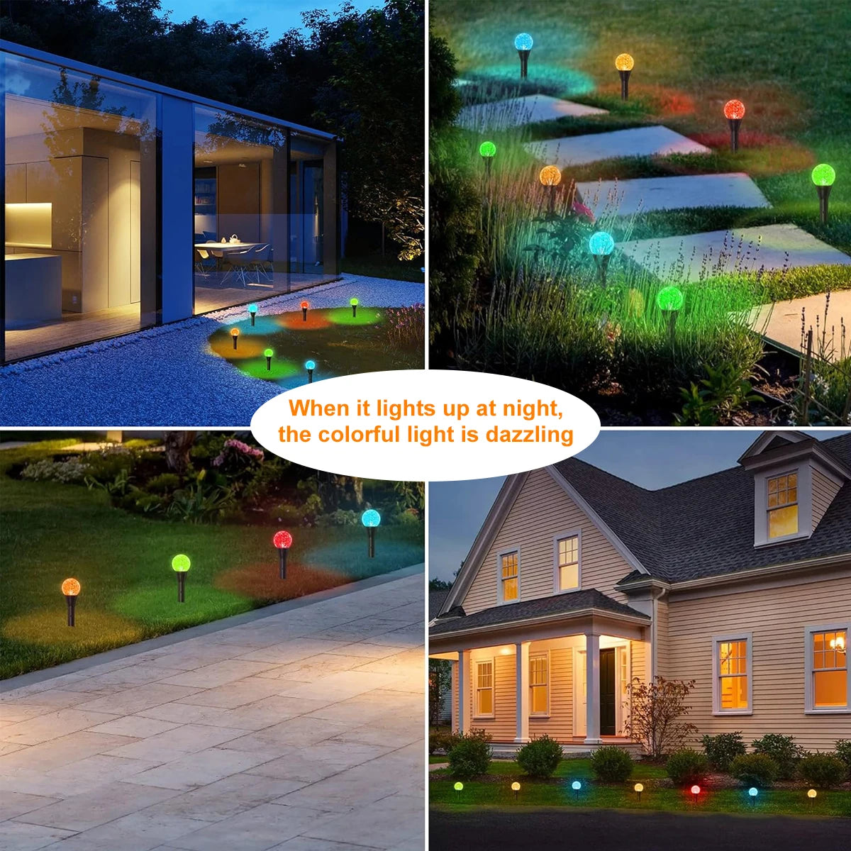Lampes solaires de jardin à 30 LED – Mini lampes résistantes aux intempéries en blanc chaud avec 8 modes d'éclairage pour les espaces extérieurs 5