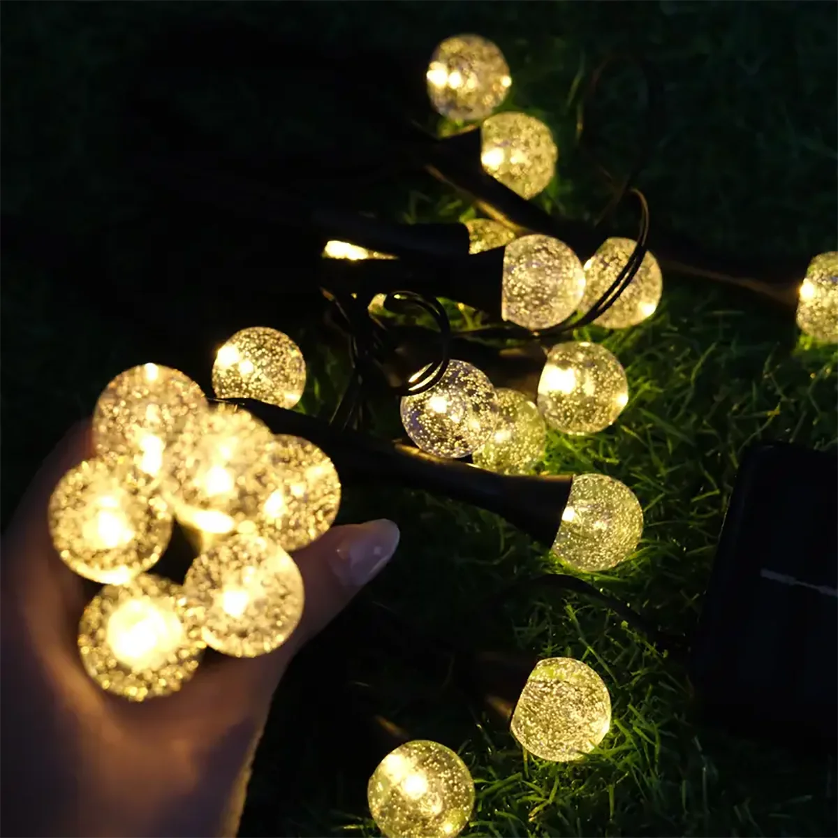 Lampes solaires de jardin à 30 LED – Mini lampes résistantes aux intempéries en blanc chaud avec 8 modes d'éclairage pour les espaces extérieurs 6