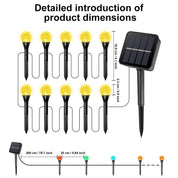 Lampes solaires de jardin à 30 LED – Mini lampes résistantes aux intempéries en blanc chaud avec 8 modes d'éclairage pour les espaces extérieurs 7
