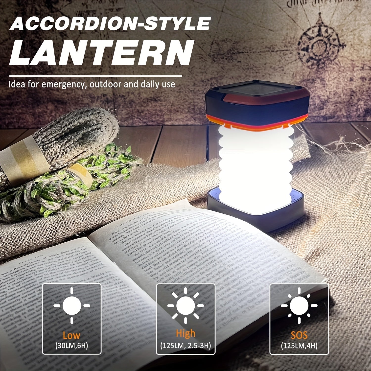 Lantern de camping LED rechargé - Lumière pliable compacte pour les aventures et urgences en plein air 2