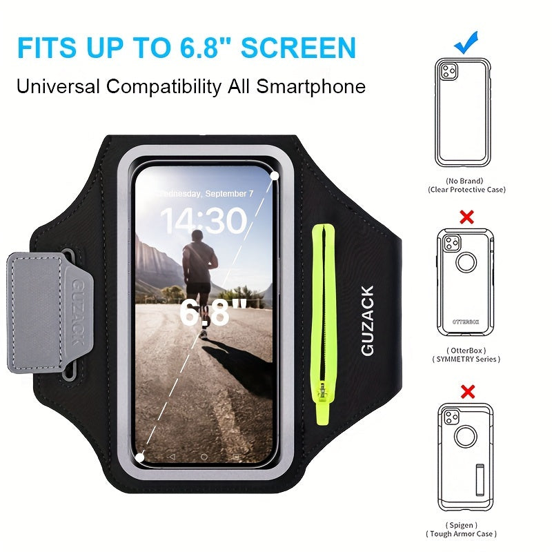 Le support de téléphone réglable avec compartiment de téléphone auditif s'adapte au bras de 26 à 42 cm, compatible avec iPhone et galaxie 4