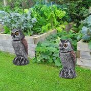Lereau de chouettes de 2 pack réaliste avec tête rotative - oiseau extérieur et répulsif nuisible 4