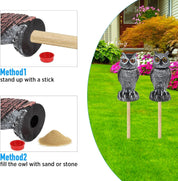 Lereau de chouettes de 2 pack réaliste avec tête rotative - oiseau extérieur et répulsif nuisible 5