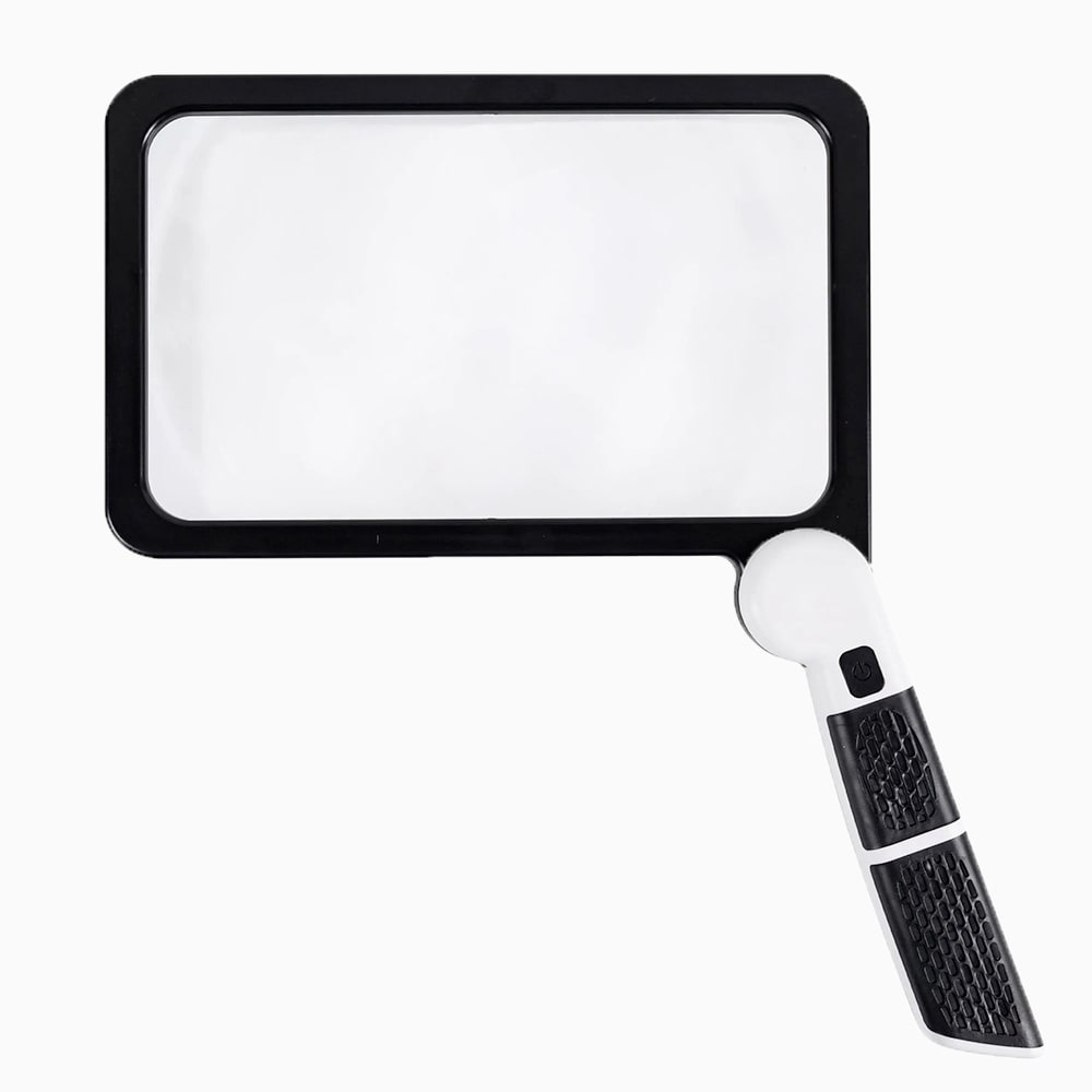 Loupe portative pleine page, grossissement x5, éclairage LED avec 3 modes, idéale pour la lecture de livres et les personnes âgées. 0