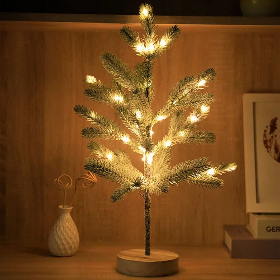 LumiPine – Lampe de Noël LED pré-illuminée avec lumière blanche chaude 0