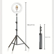 Lumière à anneaux LED avec trépied et support de téléphone réglables pour les selfies et l'enregistrement vidéo 2