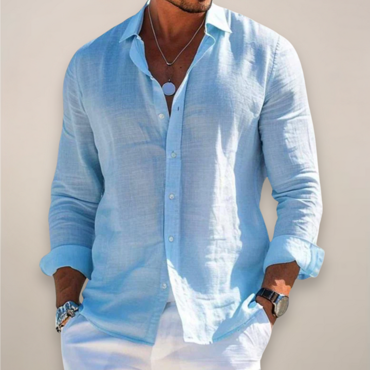 Men's Casual Long Sleeve Shirt - Versatile Solid Color Button-Up for Any Occasion 2