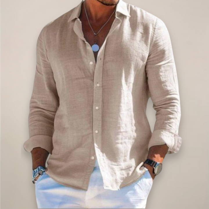 Men's Casual Long Sleeve Shirt - Versatile Solid Color Button-Up for Any Occasion 6