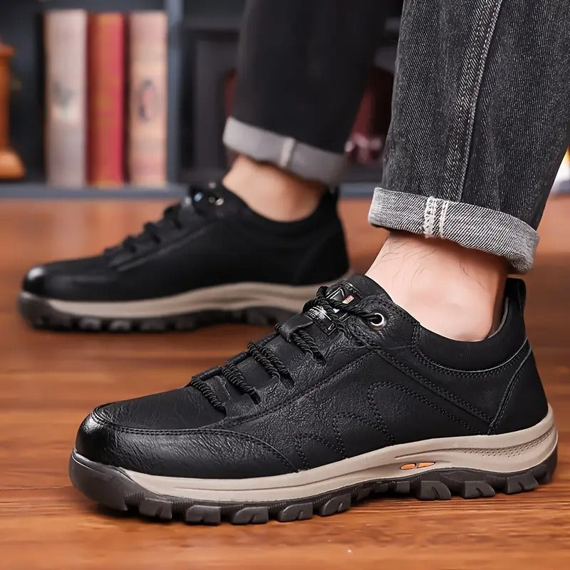 Men's Comfortable Supportive Leather Shoes for Hiking and Everyday Wear 0