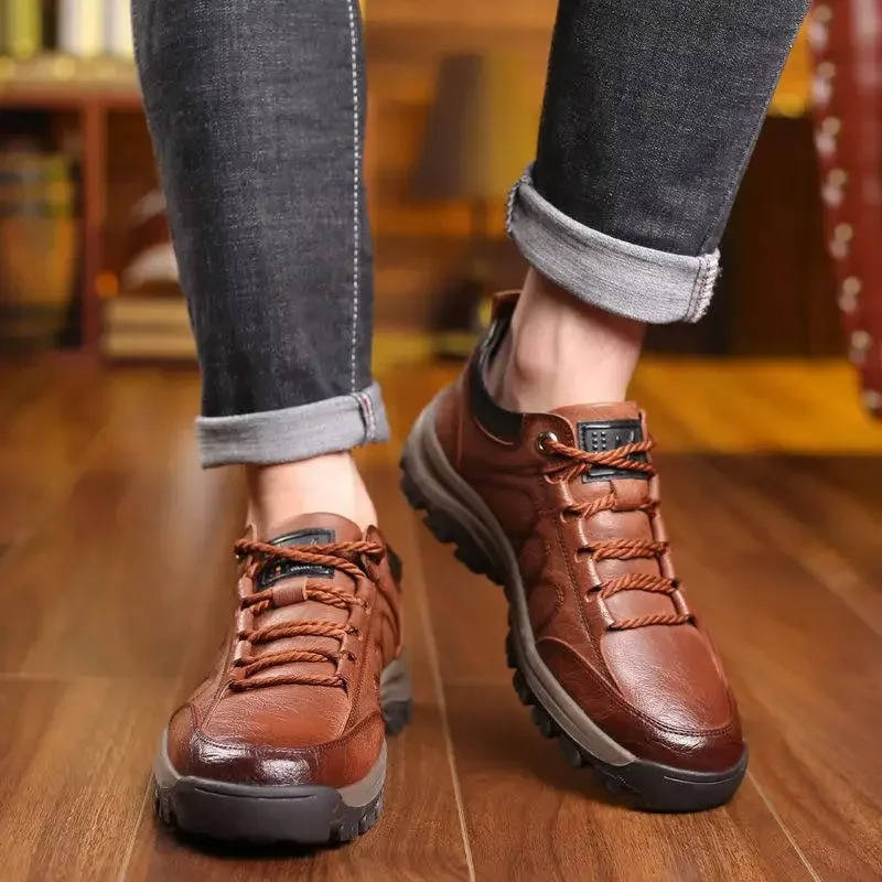 Men's Comfortable Supportive Leather Shoes for Hiking and Everyday Wear 5
