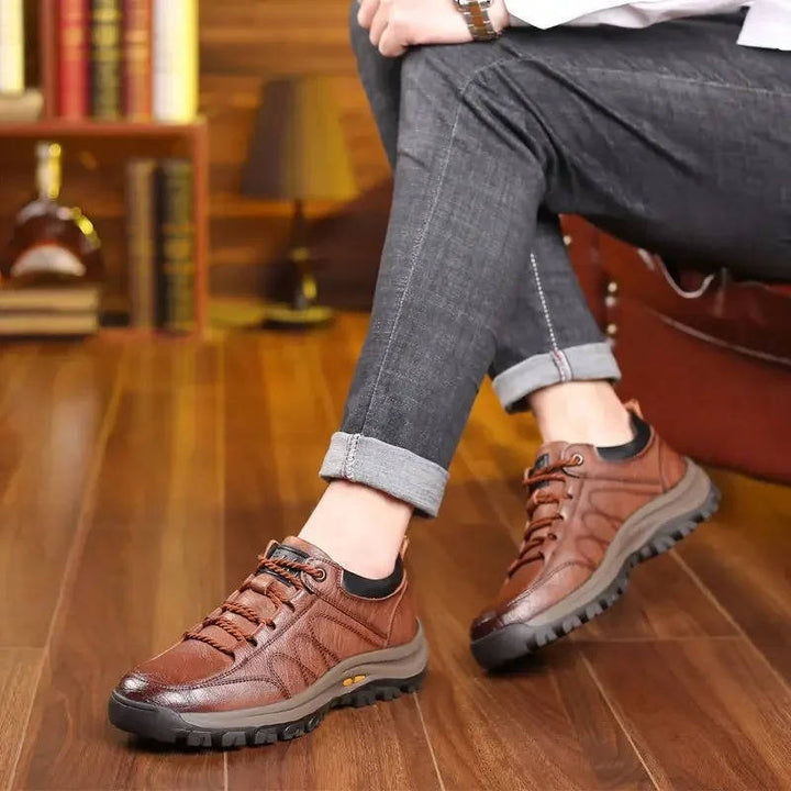 Men's Comfortable Supportive Leather Shoes for Hiking and Everyday Wear 7