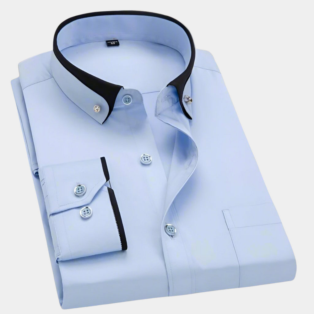 Men's Dress Shirt - Classic Long Sleeve, Tailored Fit for Versatile Style, Perfect for Office and Casual Occasions 1