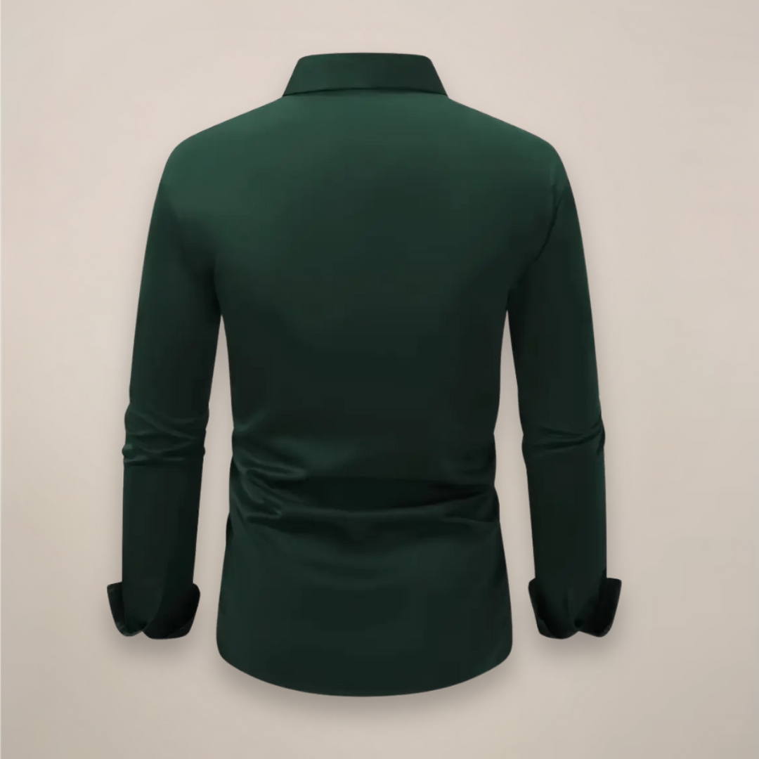 Men's Dress Shirt - Classic Notched Collar Long Sleeve for Smart Casual Style 7