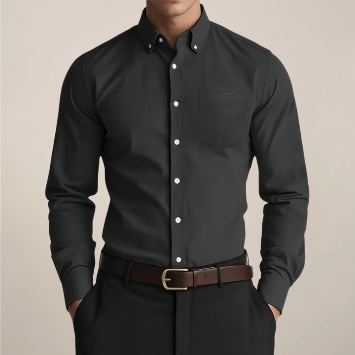 Men's Dress Shirt - Long Sleeve Button-Up for Work and Casual Wear, Versatile Classic Style 4