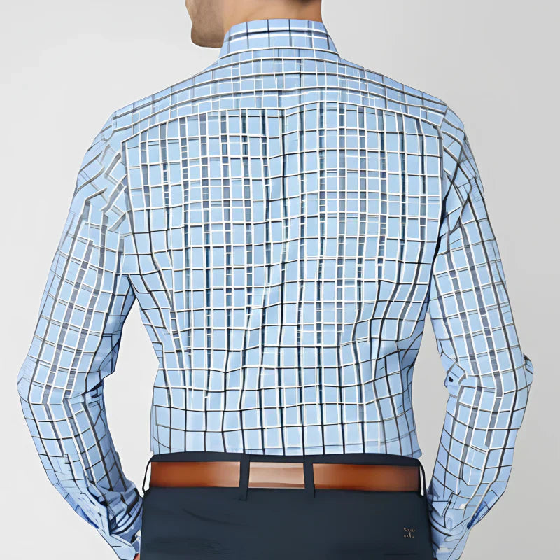 Men's Dress Shirt - Striped Check Design for Casual and Smart-Casual Wear, Timeless Style and Modern Tailored Fit 5