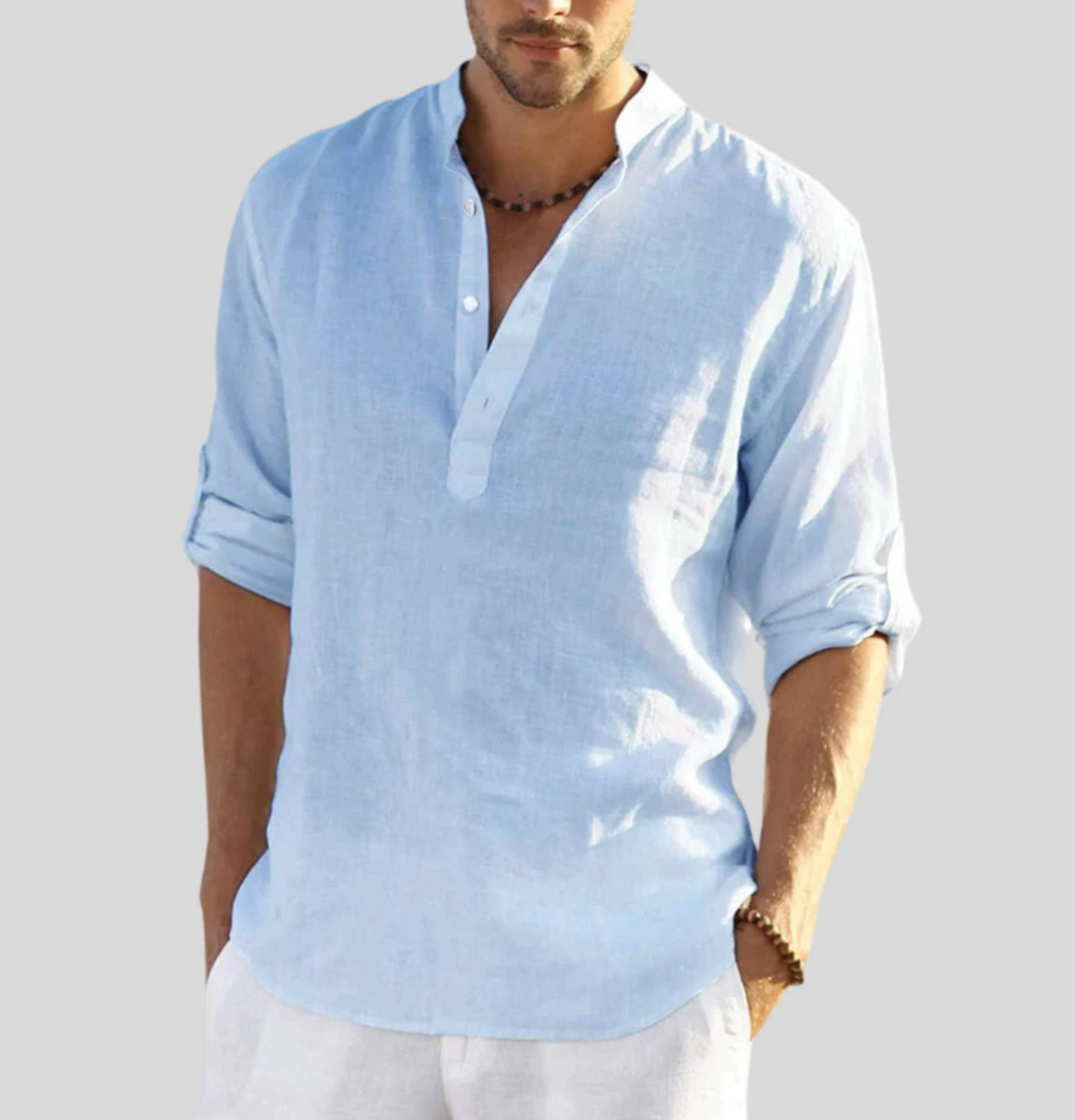 Men's Elegant V Neck Shirt - Stylish Casual & Office Wear, Versatile Fashion Top for Any Occasion 2