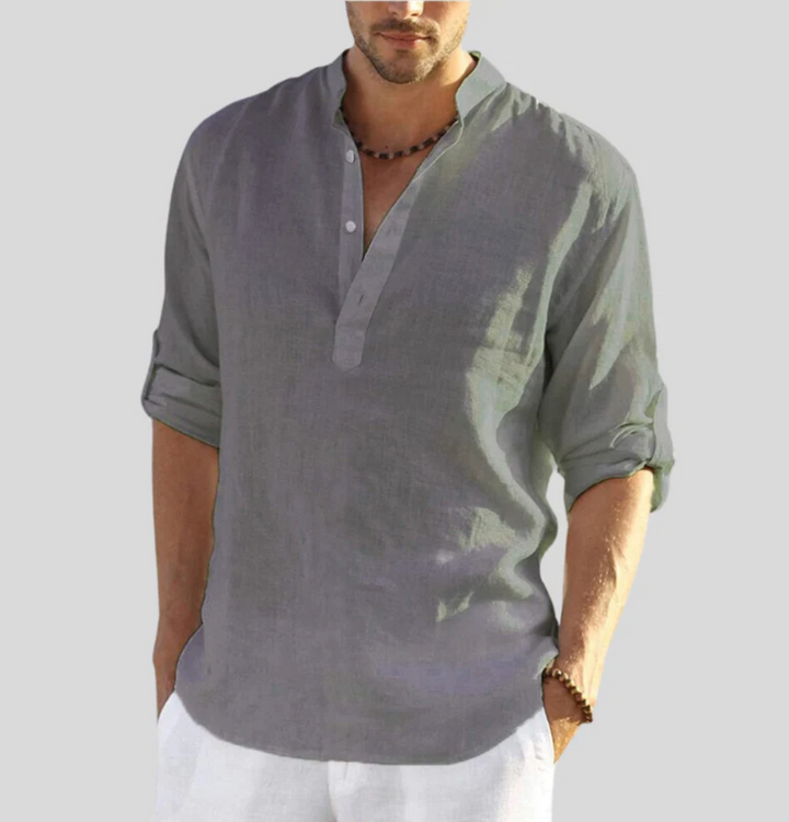 Men's Elegant V Neck Shirt - Stylish Casual & Office Wear, Versatile Fashion Top for Any Occasion 4