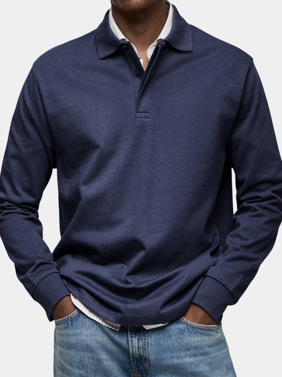 Men's Long Sleeve Polo Shirt - Stylish Casual Wear for Versatile Outfits 1