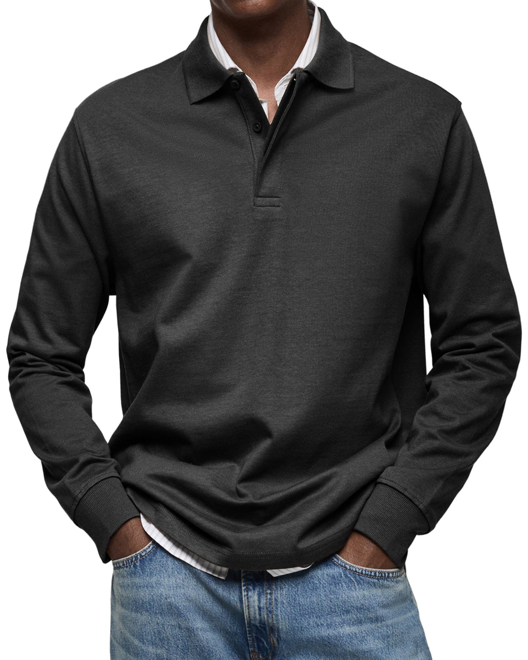 Men's Long Sleeve Polo Shirt - Stylish Casual Wear for Versatile Outfits 3