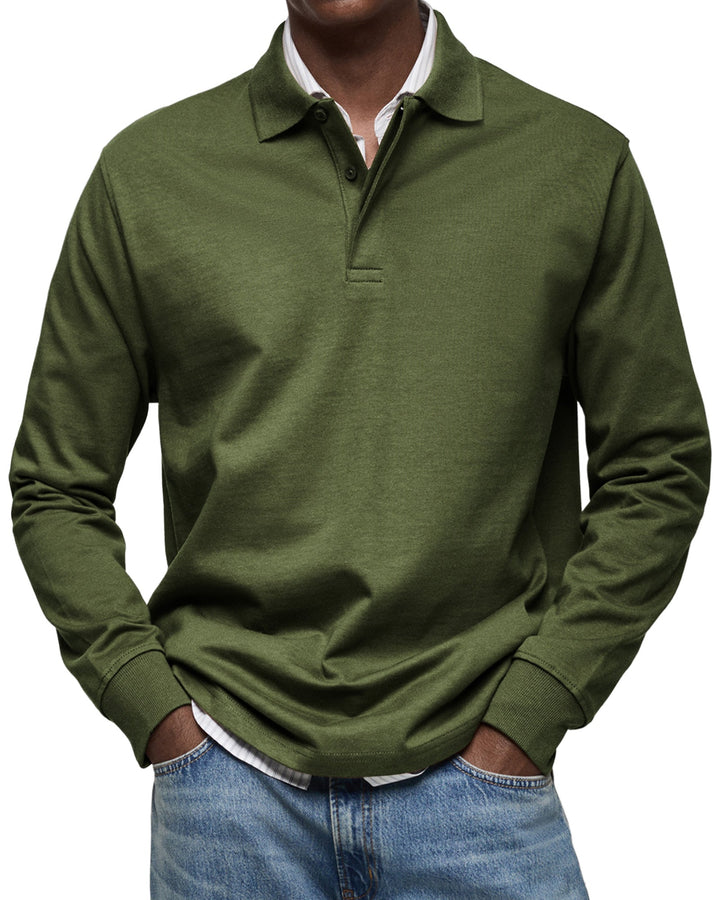 Men's Long Sleeve Polo Shirt - Stylish Casual Wear for Versatile Outfits 9