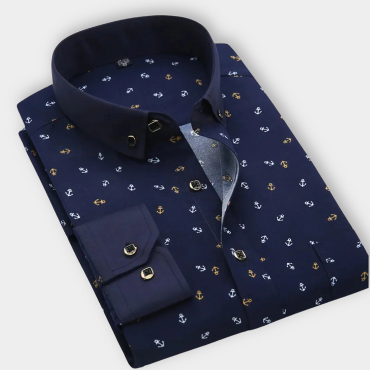 Men's Nautical Print Shirt - Coastal Style with Comfort for Casual Outings 2