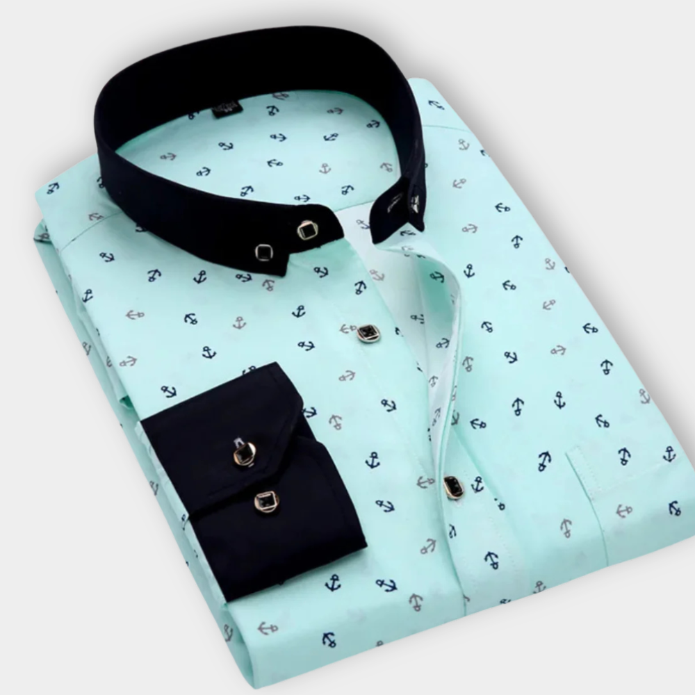 Men's Nautical Print Shirt - Coastal Style with Comfort for Casual Outings 4