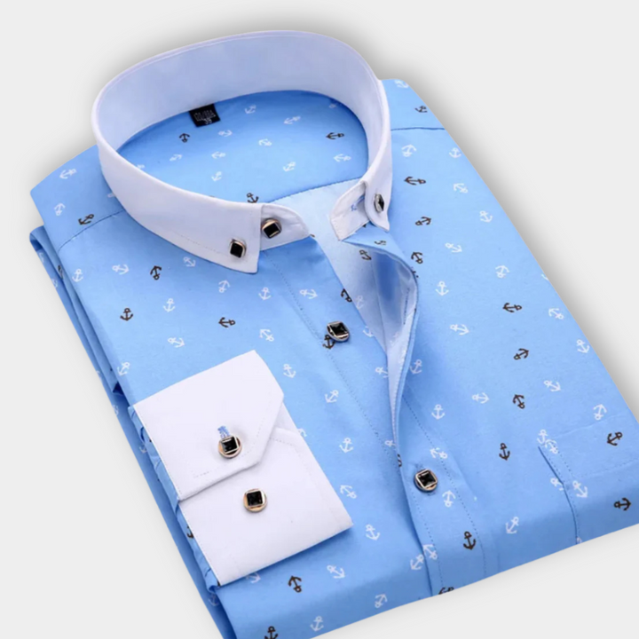 Men's Nautical Print Shirt - Coastal Style with Comfort for Casual Outings 8