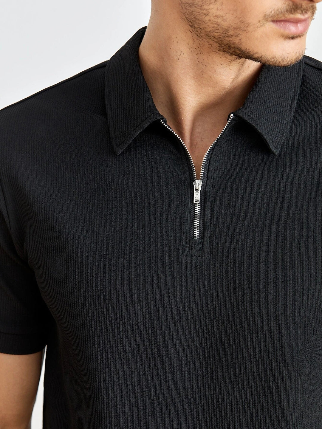 Men's Polo Shirt - Short Sleeve Zipper Design, Stylish Casual Wear for Summer Outings 2