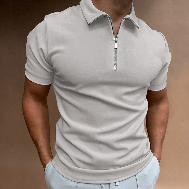 Men's Polo Shirt - Short Sleeve Zipper Design, Stylish Casual Wear for Summer Outings 3