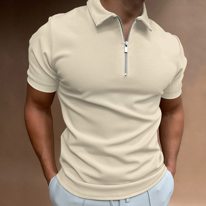 Men's Polo Shirt - Short Sleeve Zipper Design, Stylish Casual Wear for Summer Outings 5