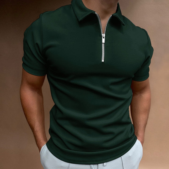Men's Polo Shirt - Short Sleeve Zipper Design, Stylish Casual Wear for Summer Outings 7