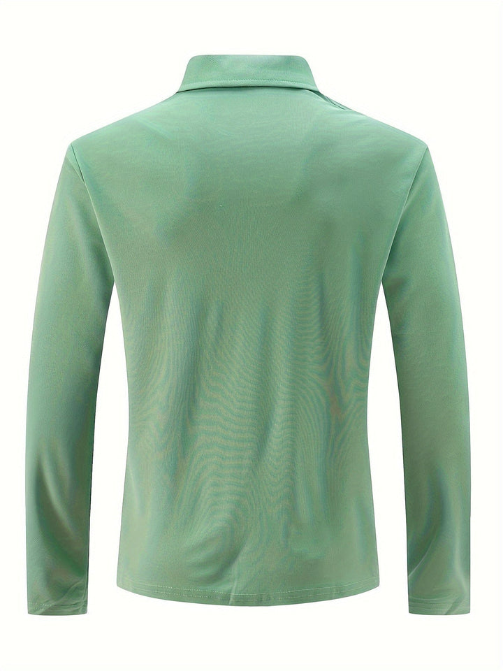 Men's Slim Fit Long Sleeve Polo Shirt - Stylish Casual Wear for Every Occasion 8