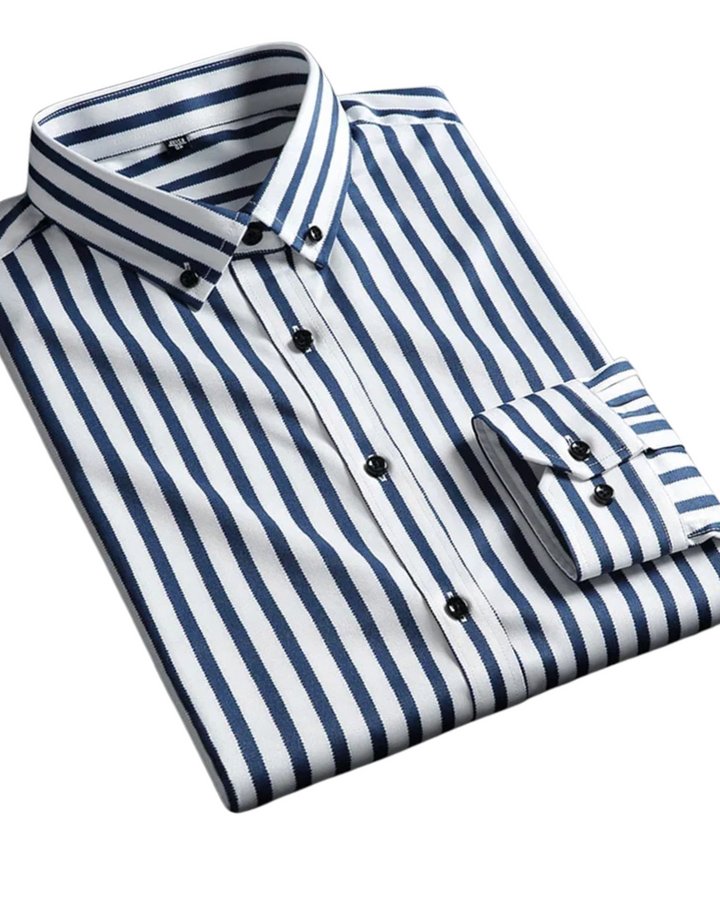 Men's Striped Shirt - Relaxed Fit Casual Elegance for Versatile Style 2