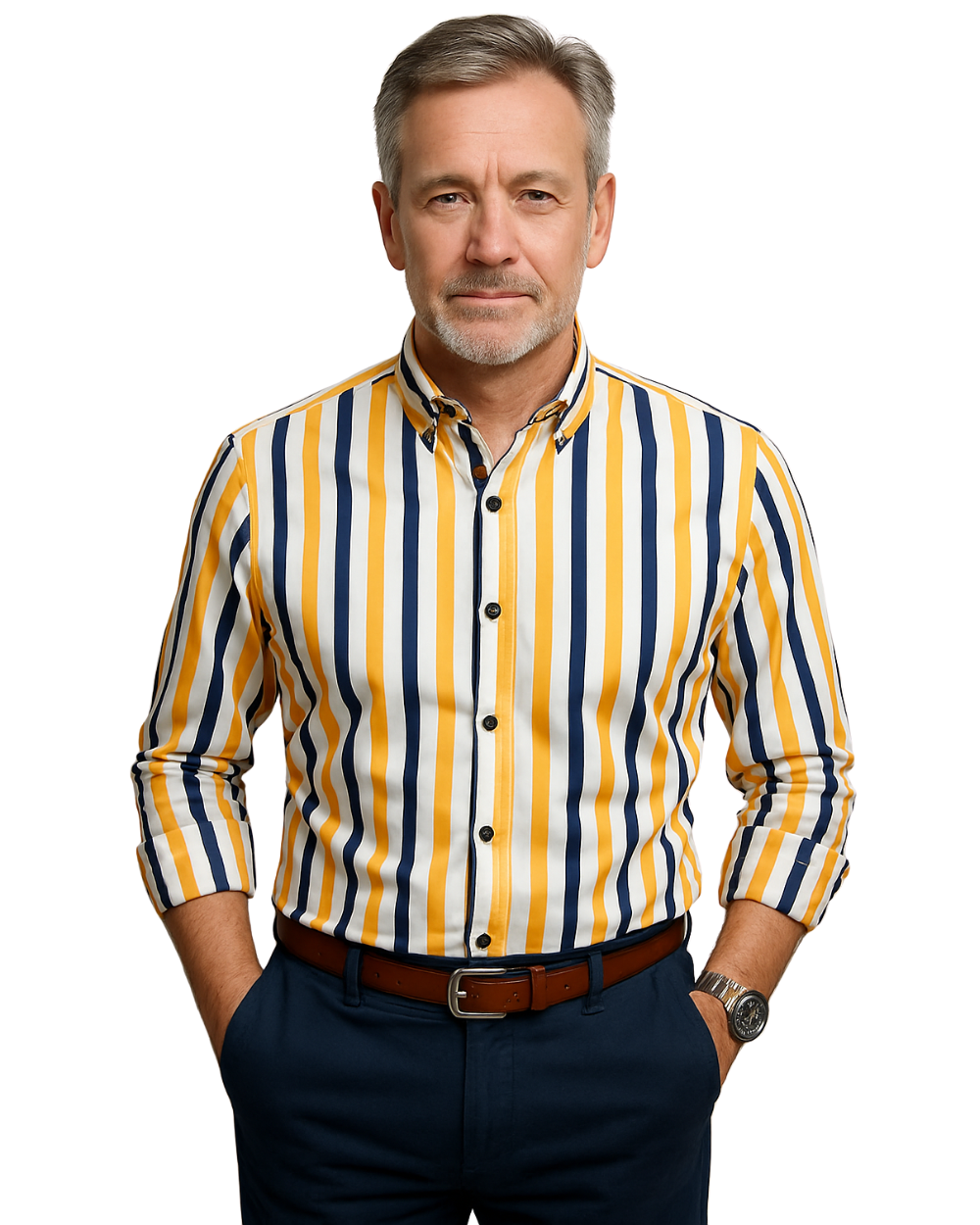 Men's Striped Shirt - Relaxed Fit Casual Elegance for Versatile Style 3