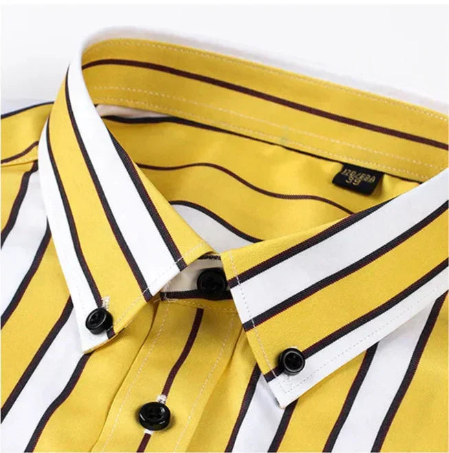 Men's Striped Shirt - Relaxed Fit Casual Elegance for Versatile Style 7