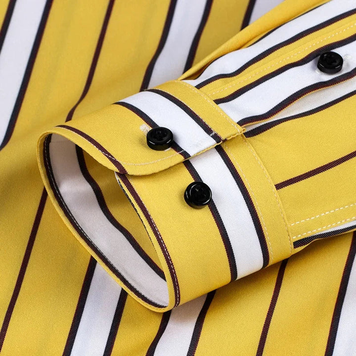 Men's Striped Shirt - Relaxed Fit Casual Elegance for Versatile Style 8