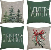 MerryCushion – Housse de coussin verte de Noël avec broderie festive 2