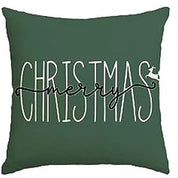 MerryCushion – Housse de coussin verte de Noël avec broderie festive 3
