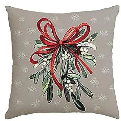 MerryCushion – Housse de coussin verte de Noël avec broderie festive 4