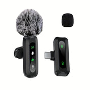 Microphone Lavalier sans fil avec connectivité USB-C pour les smartphones et les tablettes Conception compacte, idéal pour les podcasts et les vlogs 0