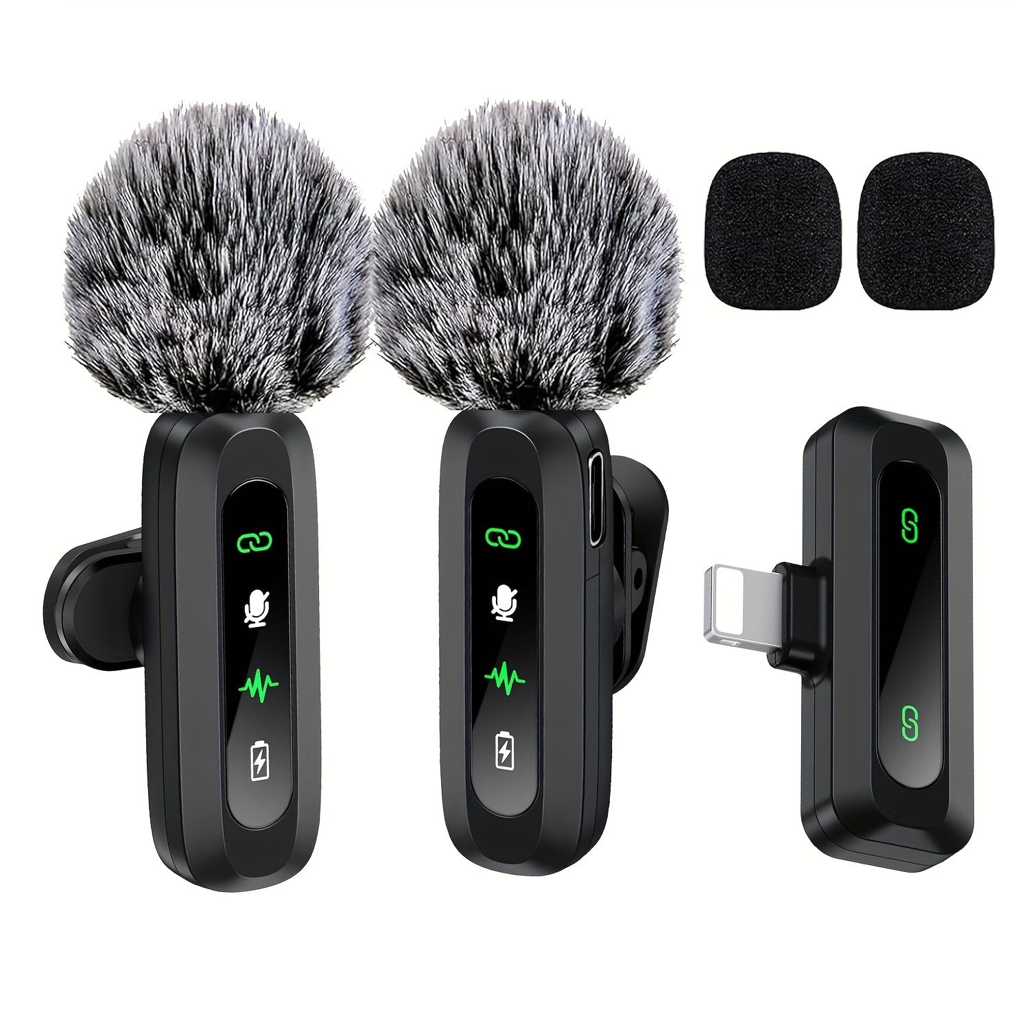 Microphone Lavalier sans fil avec connectivité USB-C pour les smartphones et les tablettes Conception compacte, idéal pour les podcasts et les vlogs 1