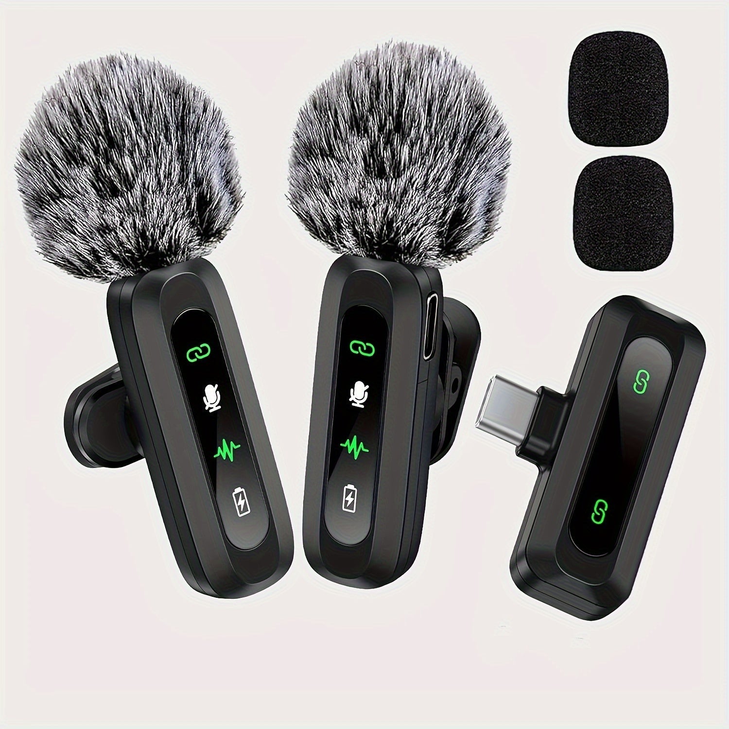 Microphone Lavalier sans fil avec connectivité USB-C pour les smartphones et les tablettes Conception compacte, idéal pour les podcasts et les vlogs 2