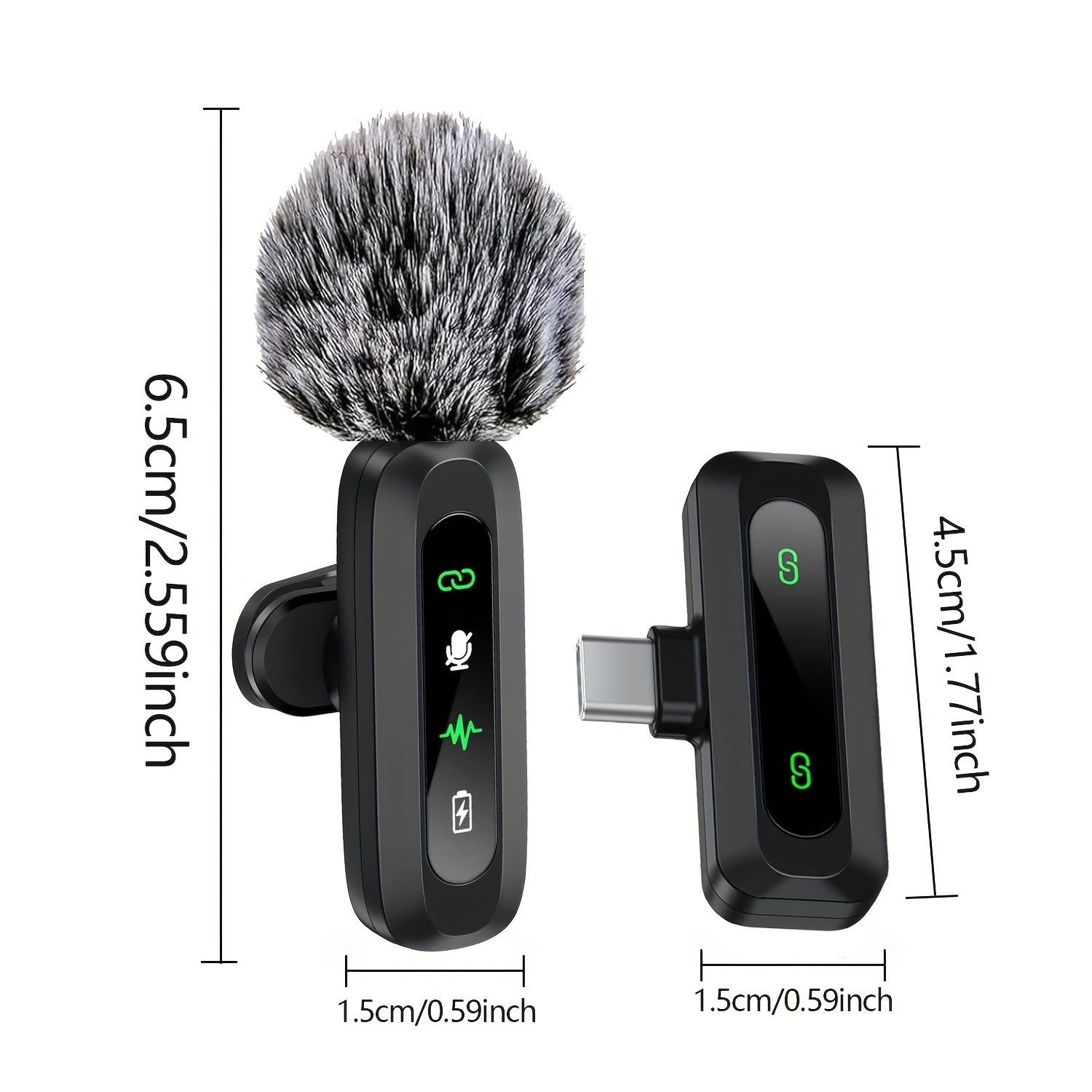 Microphone Lavalier sans fil avec connectivité USB-C pour les smartphones et les tablettes Conception compacte, idéal pour les podcasts et les vlogs 4