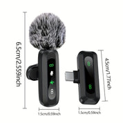 Microphone Lavalier sans fil avec connectivité USB-C pour les smartphones et les tablettes Conception compacte, idéal pour les podcasts et les vlogs 4