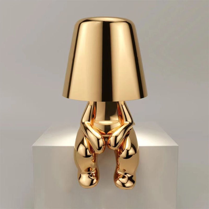 Mistero | Lampe de table sculpturale dorée 3
